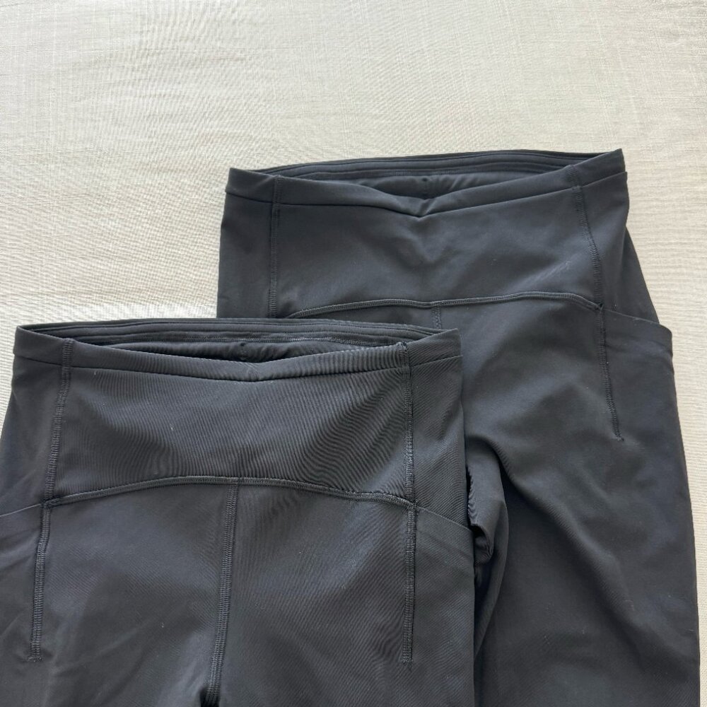 2 Pairs! Black lululemon Fast and Free High-Rise Tight 25” Pockets size 4